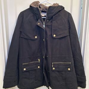 Michael Kors Mid Length Coat Fur Hood